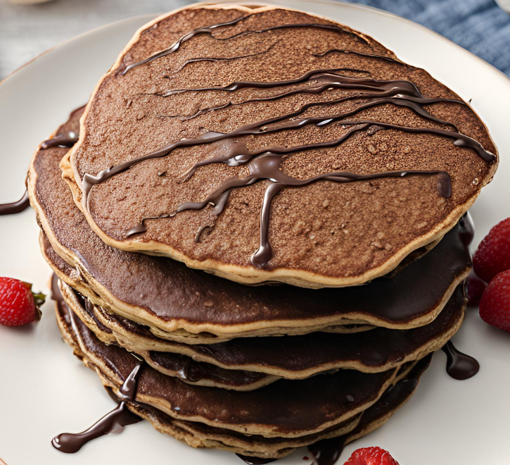 Delicious and Healthy Oat Chocolate Pancakes These pancakes are a perfect way to enjoy a chocolatey breakfast without compromising your health goals. They're packed with oats for fiber and protein, and use low-fat ingredients to keep them light. About Time Prep Time: 10 mins Cook Time: 30 mins Total Time: 40 mins Yield: 1 Serves Low Syn Ingredients: 40g rolled oats ⅓ cup (80ml) fat-free vanilla Greek yogurt 2 large eggs ½ teaspoon baking powder ¼ teaspoon baking soda 1 tablespoon granulated sugar substitute 1 tablespoon unsweetened cocoa powder Instructions: Blend the oats: In a blender, grind the oats until they become a fine powder. Combine dry ingredients: Add the baking powder and baking soda to the oat flour and mix well. Whisk the wet ingredients: In a separate bowl, whisk together the eggs, yogurt, sugar substitute, and cocoa powder until you get a smooth batter. Heat the pan: Use a non-stick crepe pan or frying pan over low heat. It's important not to overheat the pan. Cook the pancakes: Lightly spray the pan with oil. Spoon some batter onto the pan, cooking two pancakes at a time to avoid overcrowding. Flip the pancakes: Once small bubbles appear on the surface of the pancakes, it's time to flip them. You can gently test by sliding a spatula underneath; if they lift easily, they're ready. Cook the other side: Flip the pancakes and cook them on the other side until done. Repeat with the remaining batter, spraying the pan between batches. Enjoy! You should get around 5 pancakes from this recipe, depending on the size you make them. Serve with your favorite toppings. Tips: For extra chocolate flavor, you can add a few chopped dark chocolate chips to the batter. If you don't have a blender, you can grind the oats in a food processor or by placing them in a sealed bag and crushing them with a rolling pin. To make the pancakes vegan, use vegan yogurt and a flaxseed egg (mix 1 tablespoon ground flaxseed with 3 tablespoons water and let it sit for a few minutes).